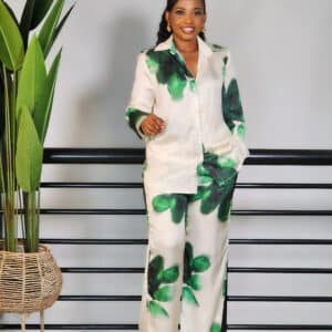 2-TONE SATIN SHIRT & PANT 2IN1