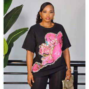 SEQUENCE & STUD TRIM FRONT T-SHIRT