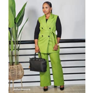 DOUBLE BREASTED KIMONO JACKET & PANT SET