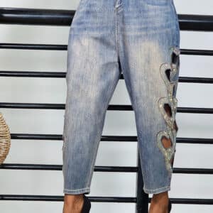 CULOTTE SIDE CUT OUT STUD JEAN - Image 3