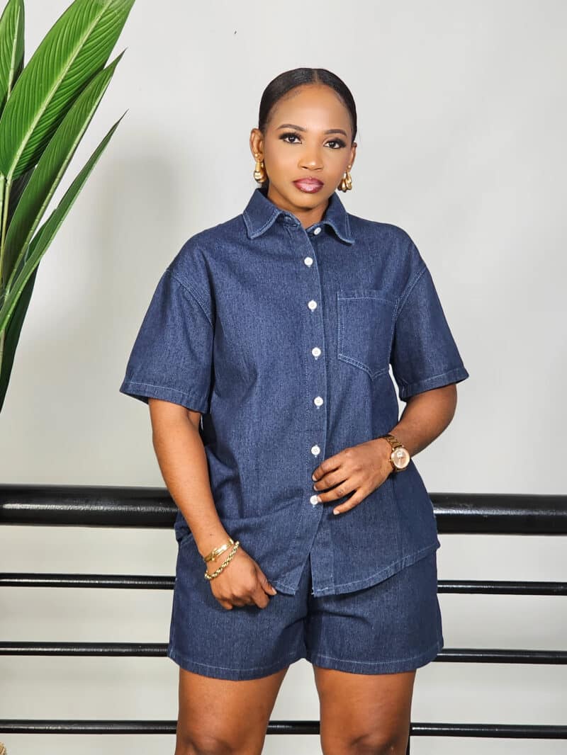 DENIM SHORT SET