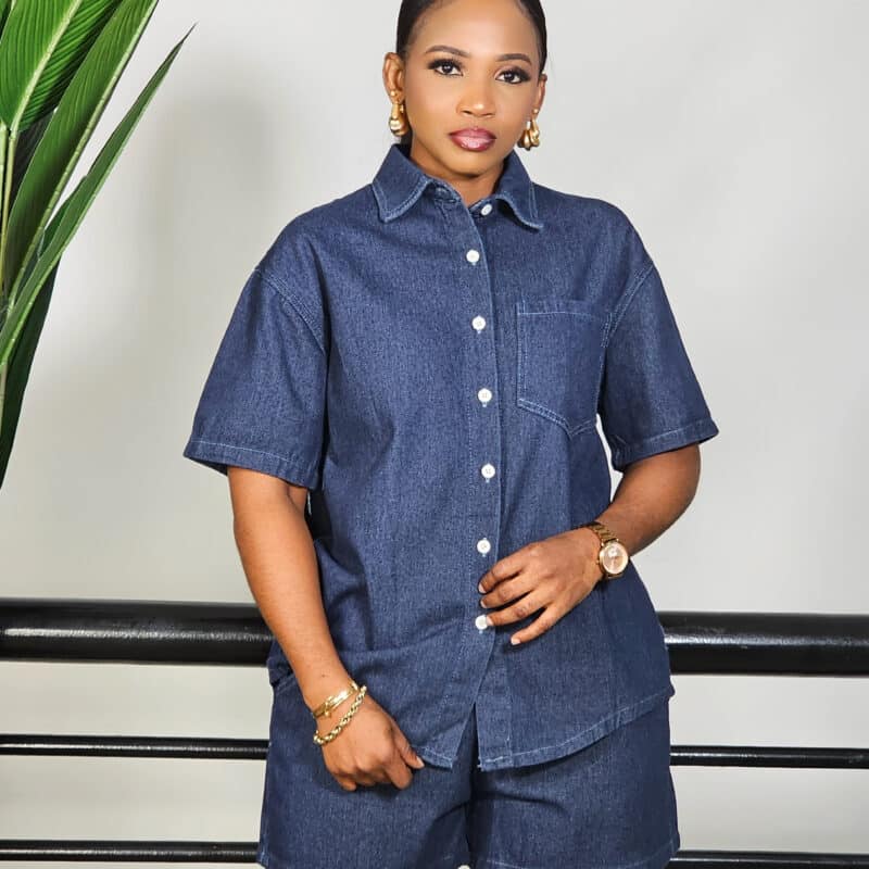 DENIM SHORT SET
