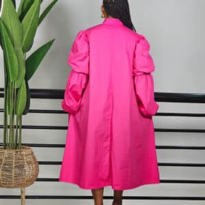 DENIM PATCH BUBBLE SLEEVE SHIRT DRESS - Image 7