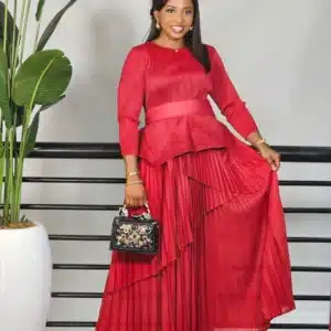 MIYAKE FLORAL PLEAT SKIRT KIMONO - Image 2