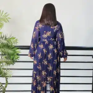 PLEATED ASYMMETRIC FLORAL DRESS - Image 4