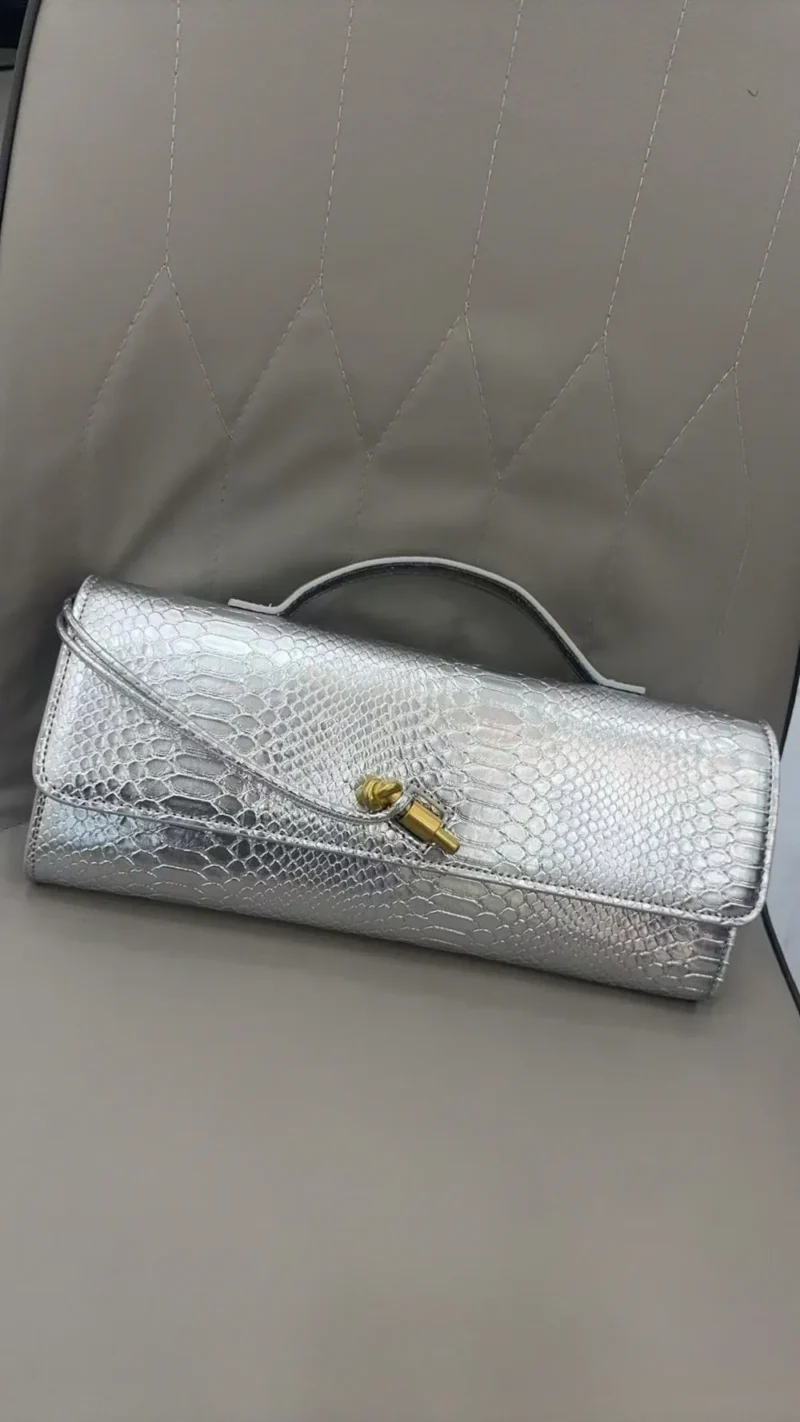 CROC SKIN RECTANGULAR MINI CLUTCH