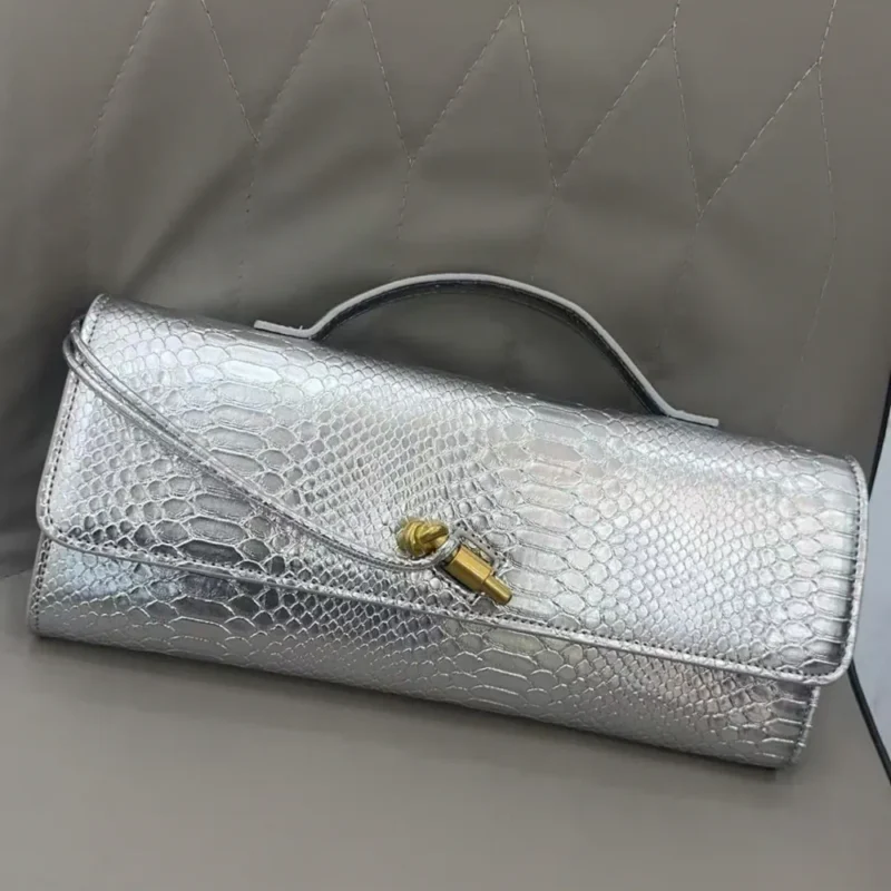 CROC SKIN RECTANGULAR MINI CLUTCH