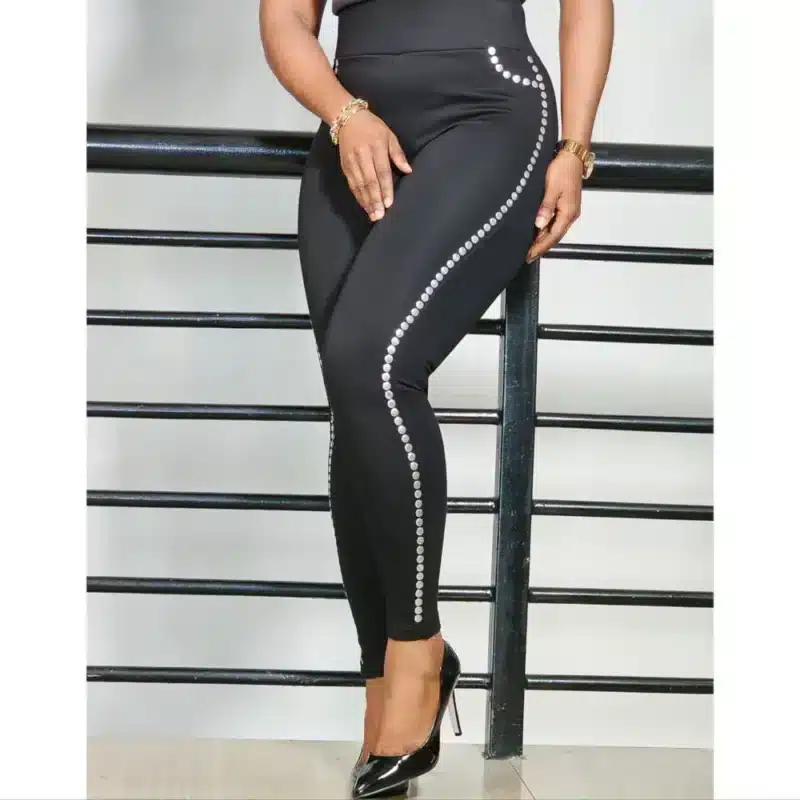 SIDE STUD HIGH WAIST JEGGINGS - Image 2
