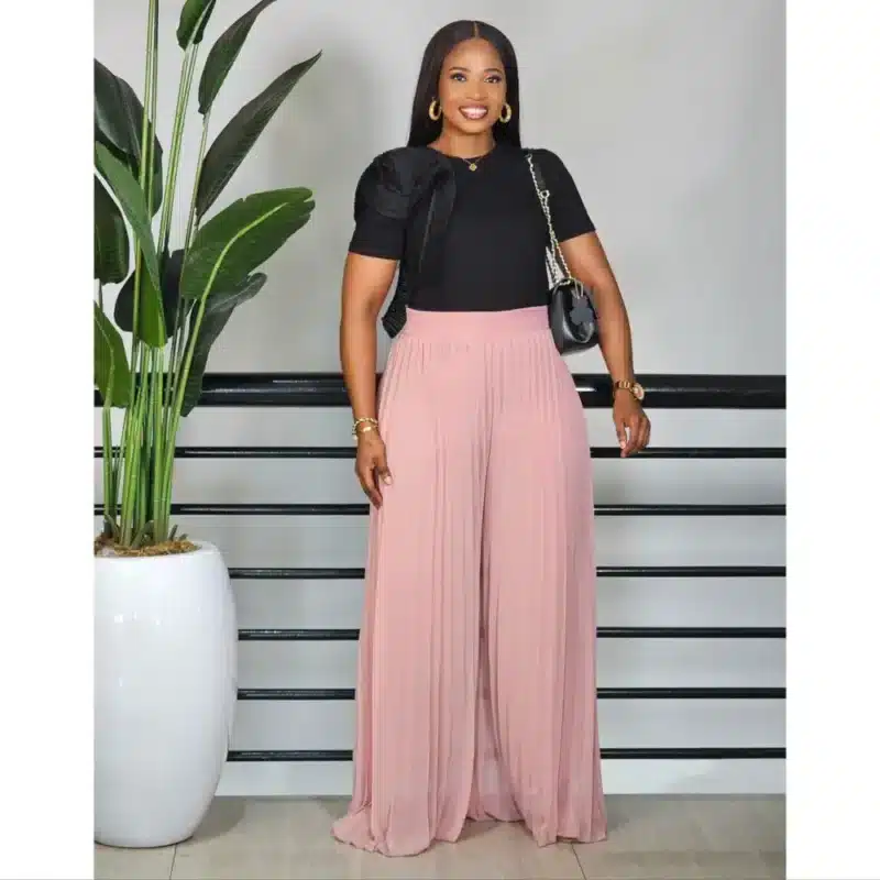 PLEATED CHIFFON PALAZZO PANT - Image 7
