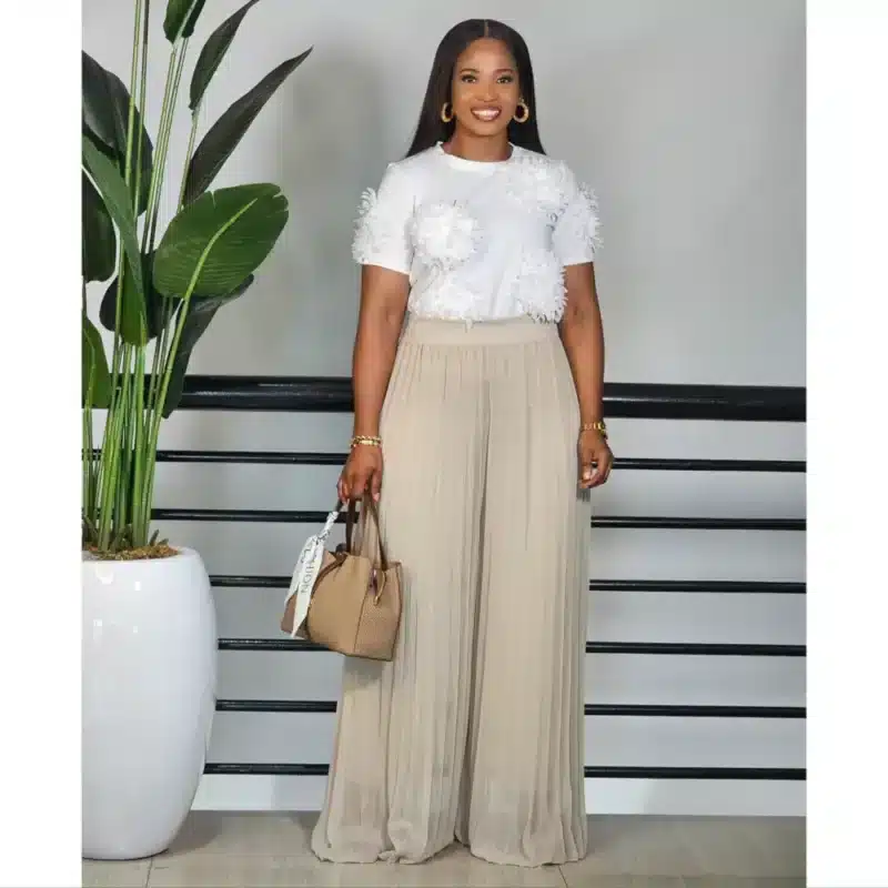 PLEATED CHIFFON PALAZZO PANT - Image 5