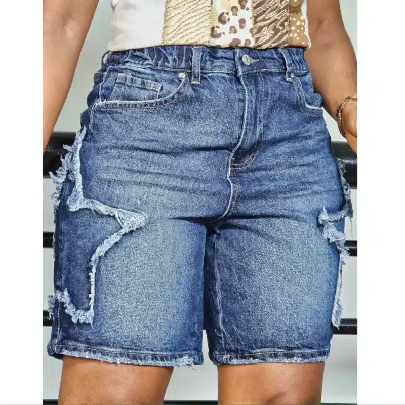 DOUBLE STAR DETAIL SHORT JEAN