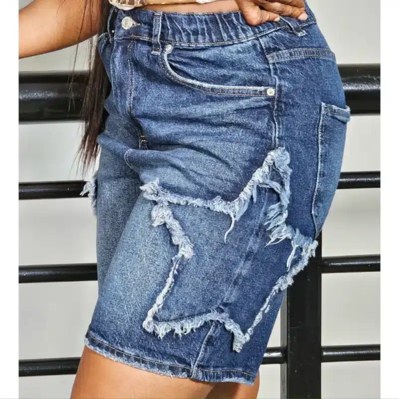 DOUBLE STAR DETAIL SHORT JEAN - Image 2