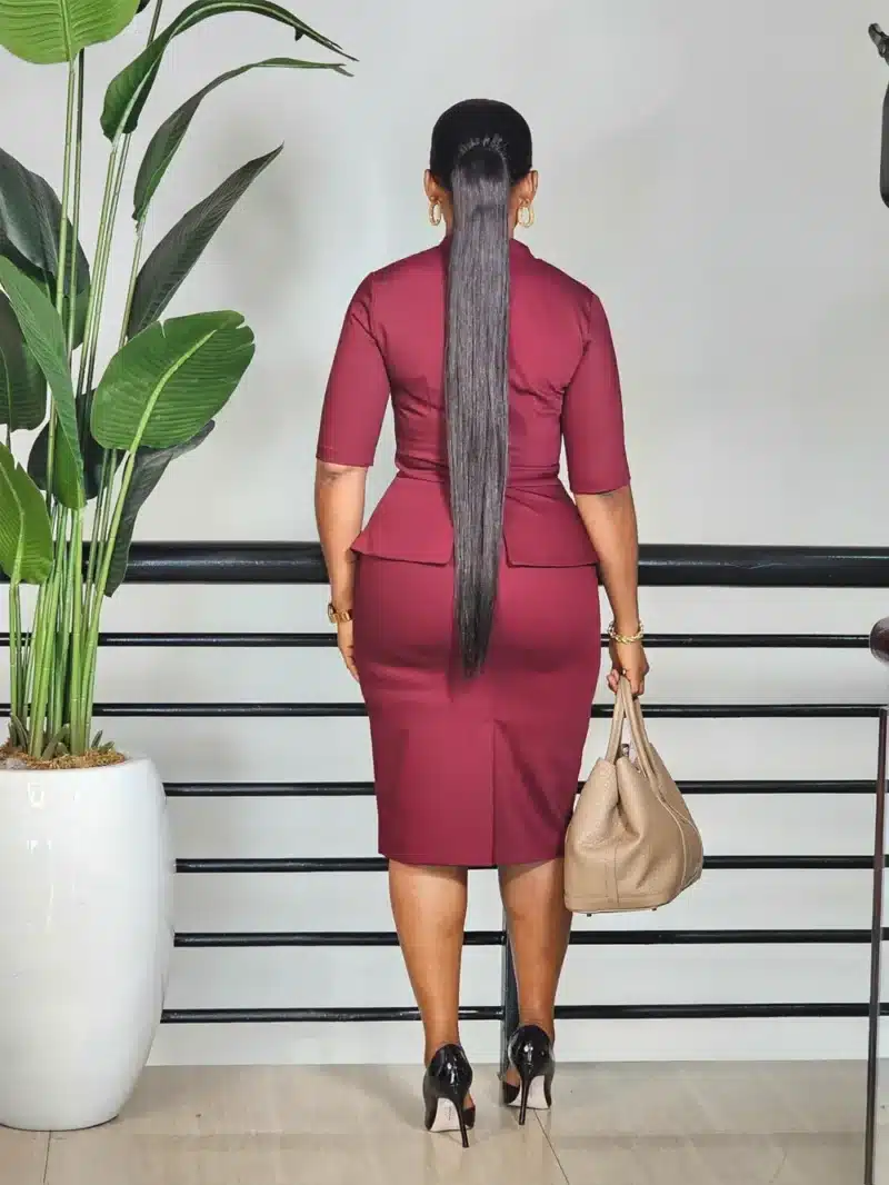 DOUBLE BREASTED PEPLUM DRESS - Image 5