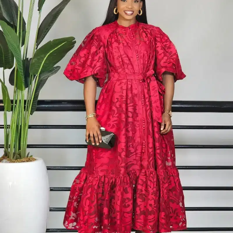 LACY HEM MIDI DRESS