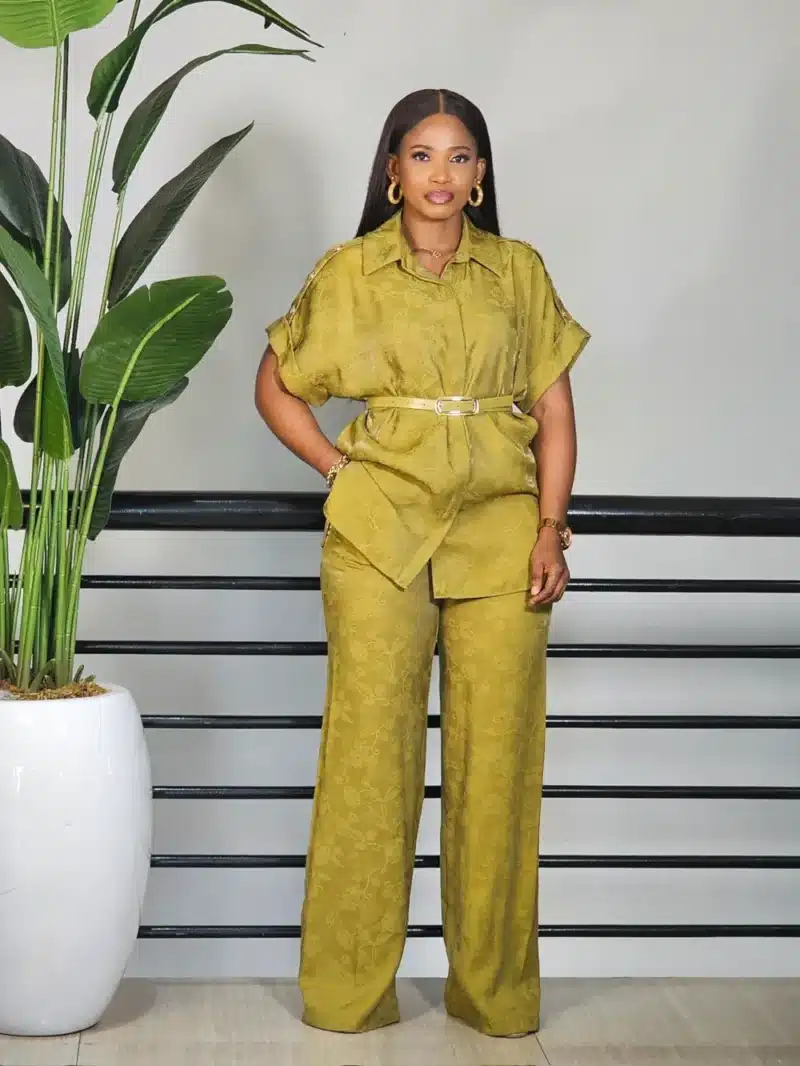 BUTTON SHOULDER TOP & PANT SET - Image 2