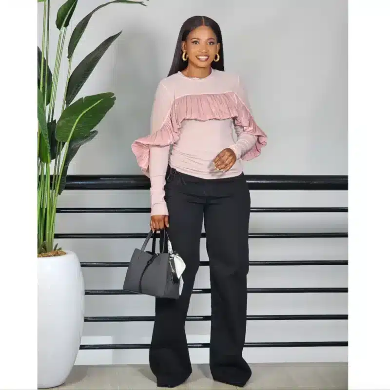 LONG SLEEVE MESH CHEST CAPE TOP - Image 5