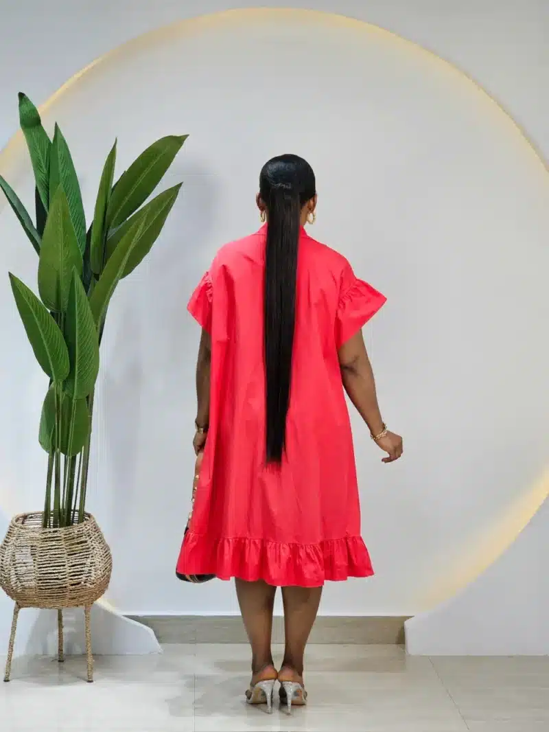 SIDE ROSE DEEP HEM DRESS - Image 4