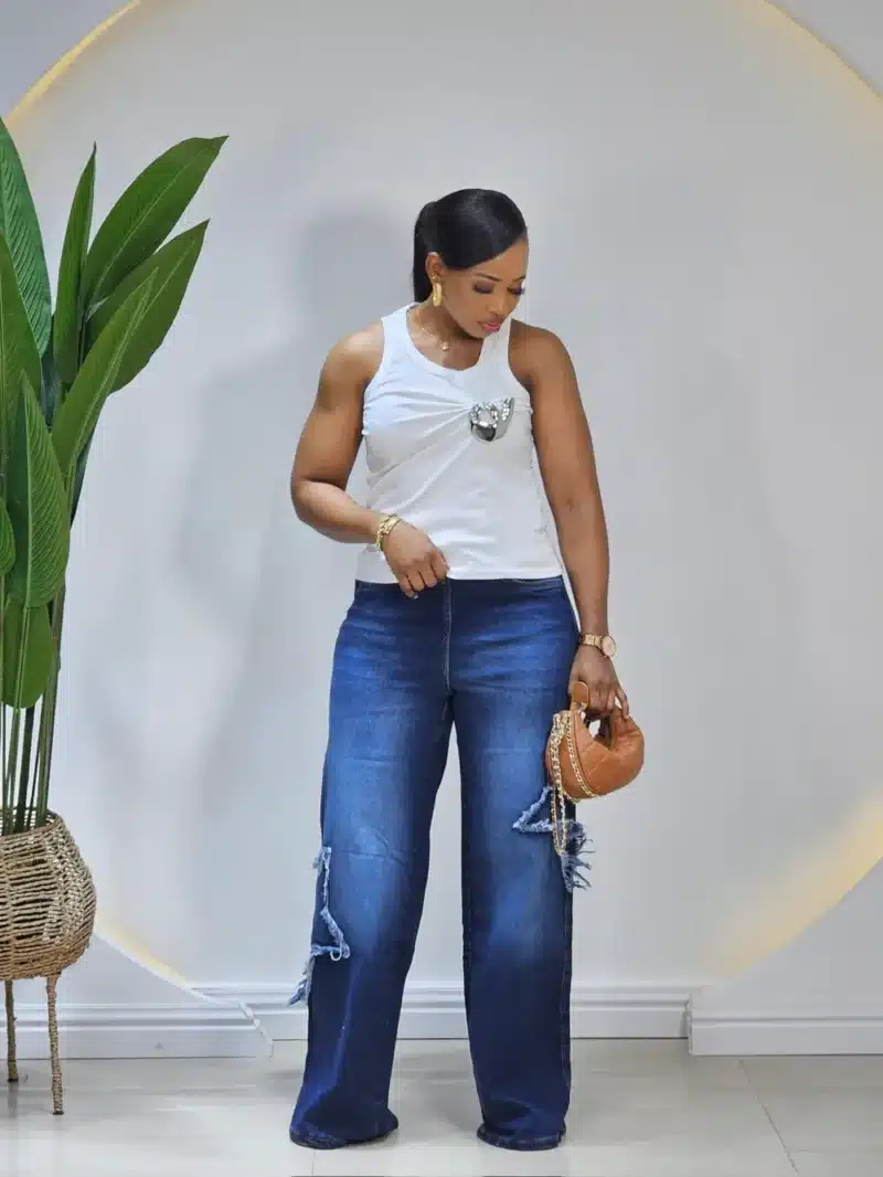 FINGER BROOCH RUCH TANK TOP - Image 4