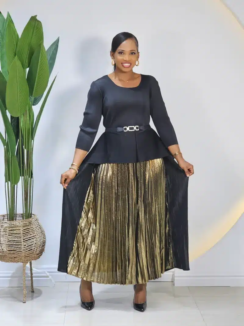 PLEATED MIYAKI PEPLUM DRESS - Image 2