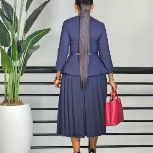 PLEAT OVERLAP PEPLUM DRESS - Image 4