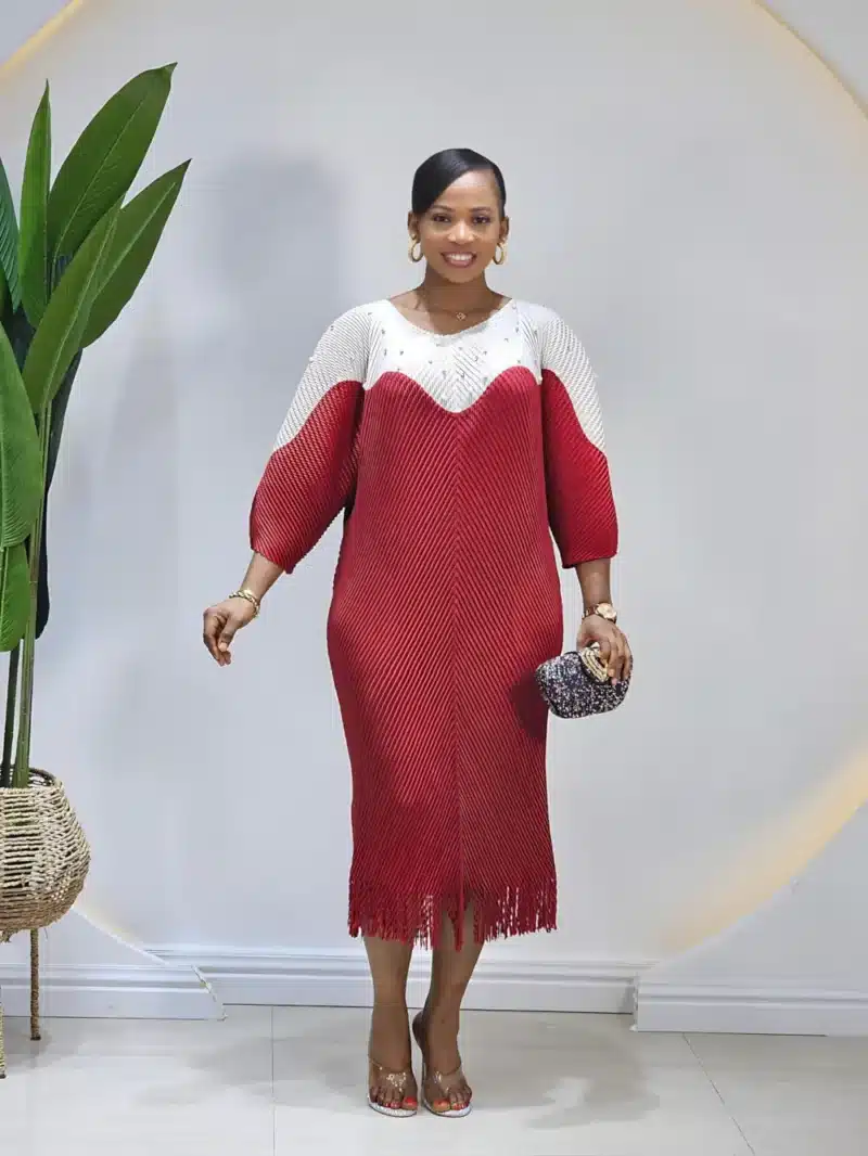 FRINGE HEM MIYAKI DRESS - Image 2