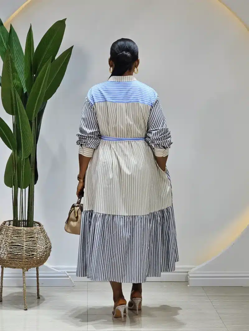 STRIPE HEM BUTTON DOWN DRESS - Image 4