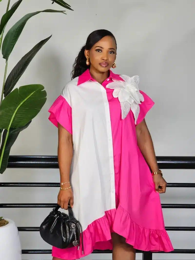 SIDE BOW HEM DRESS - Image 3