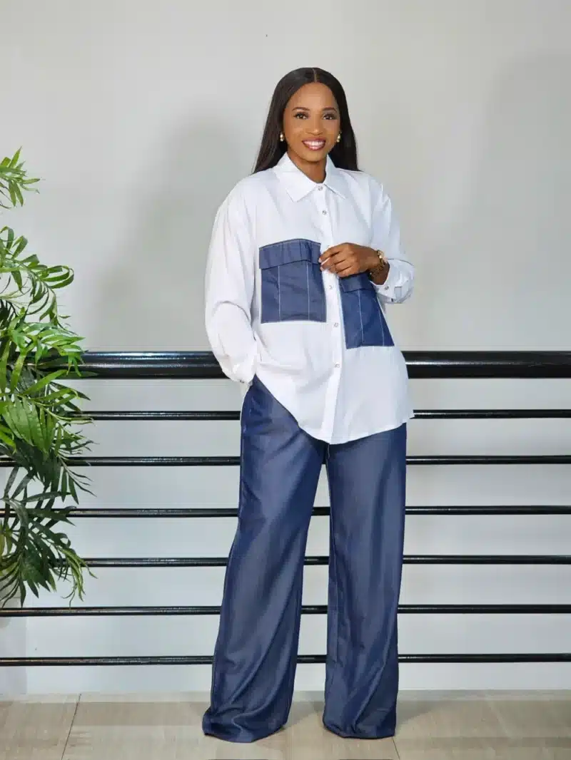 DENIM POCKET SHIRT & PANT SET