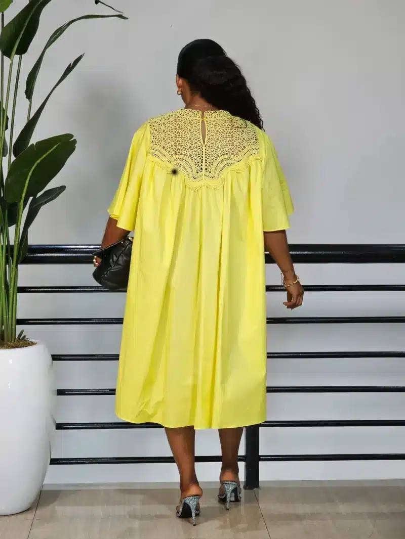 NET STUD CHEST BAT SLEEVE TUNIC DRESS - Image 4