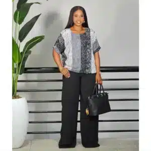 3-TONE NET KIMONO SLEEVE TOP - Image 3