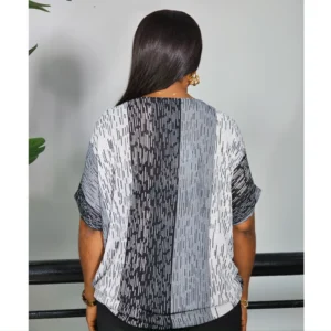 3-TONE NET KIMONO SLEEVE TOP - Image 2