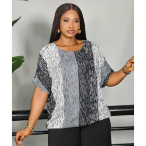 3-TONE NET KIMONO SLEEVE TOP