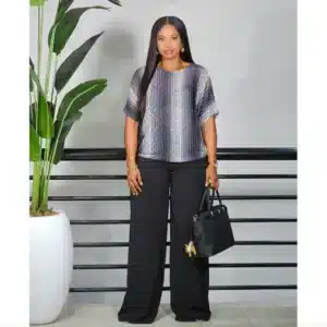 3-TONE NET KIMONO SLEEVE TOP - Image 2