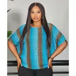 2-TONE NET KIMONO SLEEVE TOP