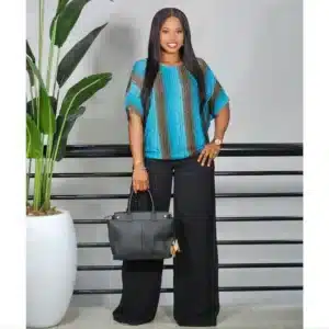 2-TONE NET KIMONO SLEEVE TOP - Image 2