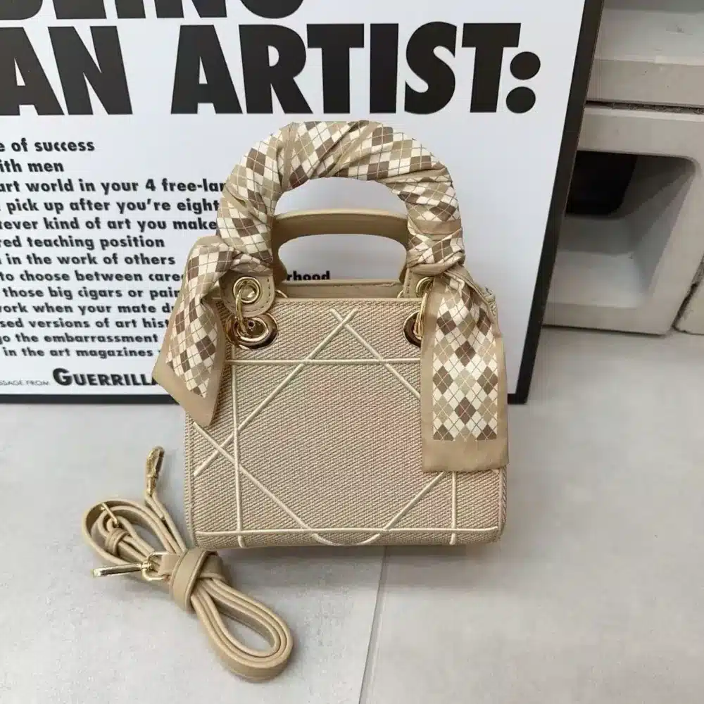 FABRIC BOX SCARF HANDLE BAG 7321