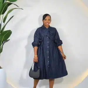 DENIM KNOT SWING DRESS