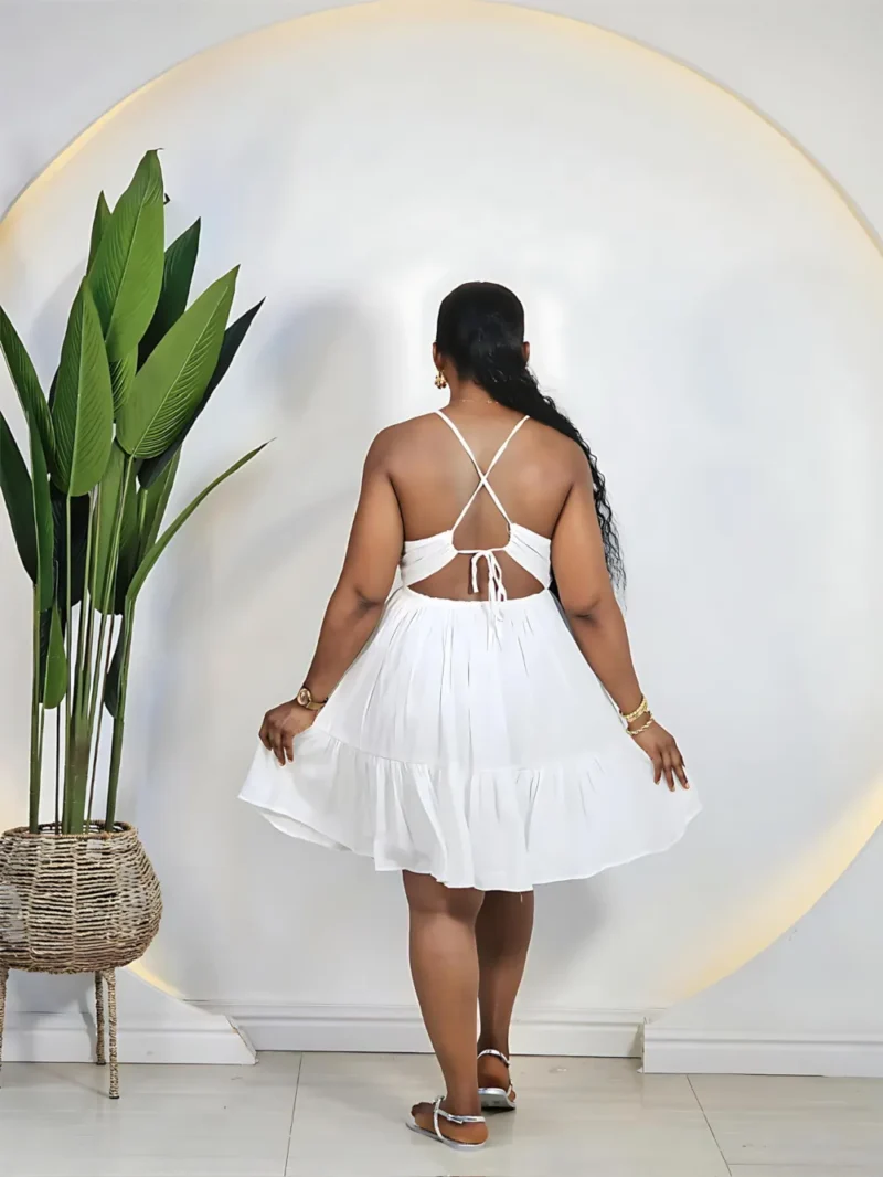 KNIT CHEST SPAG HEM SHORT BEACH DRESS - Image 7