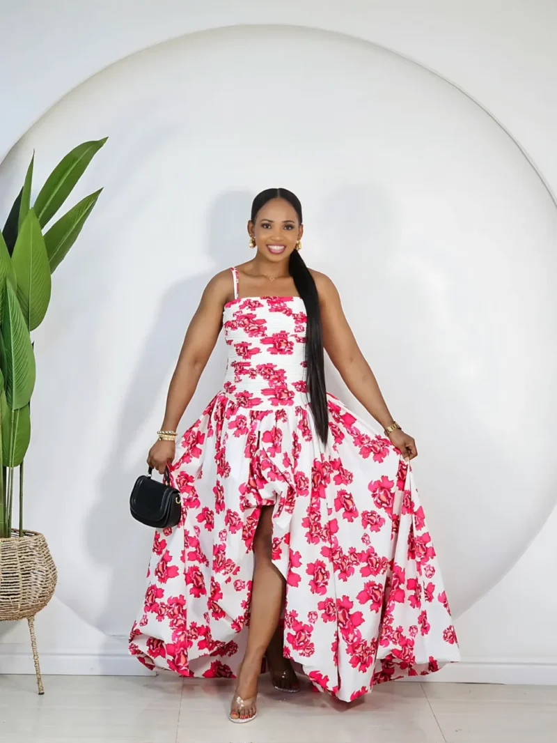 PRINT DEEP HEM BUBBLE SPAG DRESS