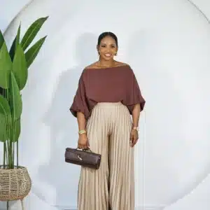 SATIN PLEATED PALAZZO PANT - Image 5