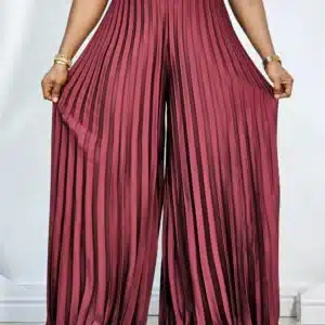 SATIN PLEATED PALAZZO PANT - Image 3