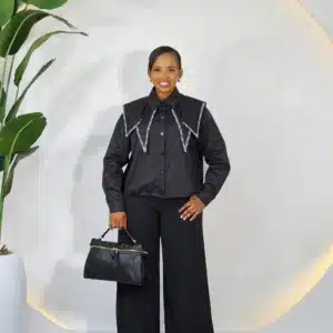 BOLD COLLAR DRAW STRING TOP - Image 3