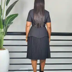 3/4 SLEEVE PEPLUM PLEAT DRESS - Image 4