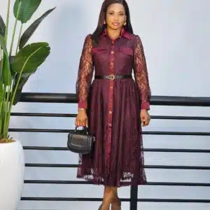 LACY BUTTON DOWN DRESS