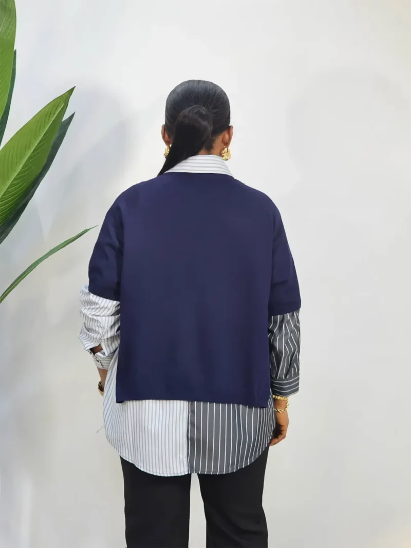 2 TONE KNIT STRIPE SHIRT - Image 3