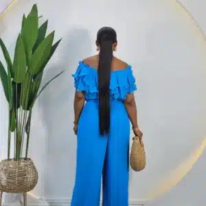 CHIFFON PANT & RUFFLE CROP TOP SET - Image 2