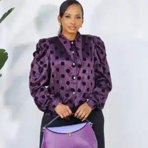 POLKA DOT BOLD COLLAR SHIRT