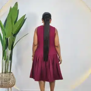 PLEATED HEM SLEEVELESS DRESS - Image 3