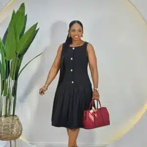 PLEATED HEM SLEEVELESS DRESS - Image 2