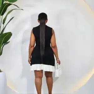 BANDAGE BUTTON SHOULDER HEM DRESS - Image 3